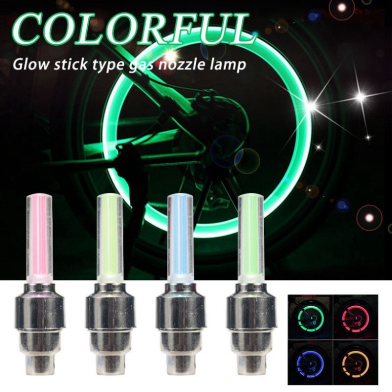 Bộ 2 Đèn Led Gắn Van Bánh Xe Đạp / Mô Tô Tiện Dụng 2 van xe phát sáng