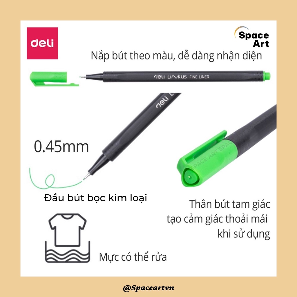 Bút Lông Kim Màu Fine Liner Linkus DELI
