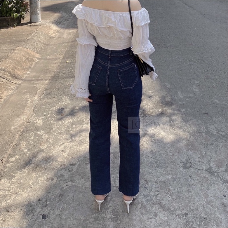 Quần Jean Nữ Lưng Cao Co Giãn Có Túi KHA040 GINNY | Quần Bò Cạp Cao SKINNY Jeans Trơn Dài Basic