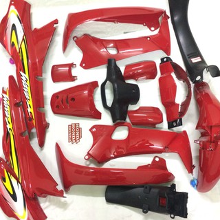 Bộ Dàn áo xe Wave 110 - alpha, wave 110  màu Đỏ Cờ (Tặng Kèm Tem ) ,wave 2 bóng , nhựa ABS LOẠI TỐT