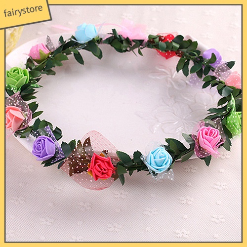Vòng Hoa Hồng Giả Đeo Đầu Thời Trang Nữ