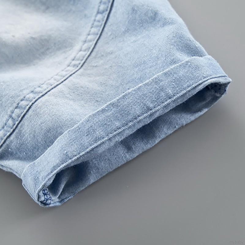 Set Áo Thun Tay Ngắn &amp; Quần Short Denim Cho Bé Trai