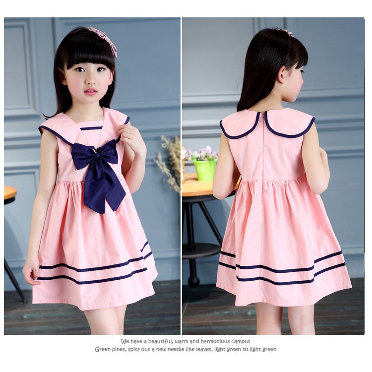 Đầm Công Chúa Sát Nách Chất Liệu Cotton Cho Bé Gái