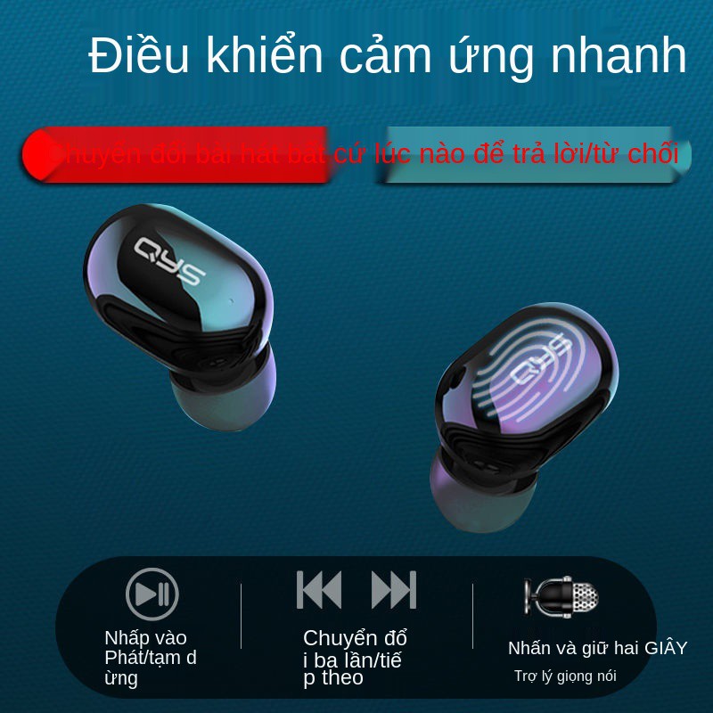Tai nghe QYS Bluetooth không dây chất lượng âm thanh cao lâu bài hát, 48 giờ chơi game, Huawei vivo, Apple OPPO phổ t