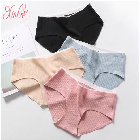 Quần lót nữ cotton N115 không đường may, không lộ viền, kháng khuẩn, lót hai lớp, co dãn tốt, mặc cực kì thoải mái, đẹp