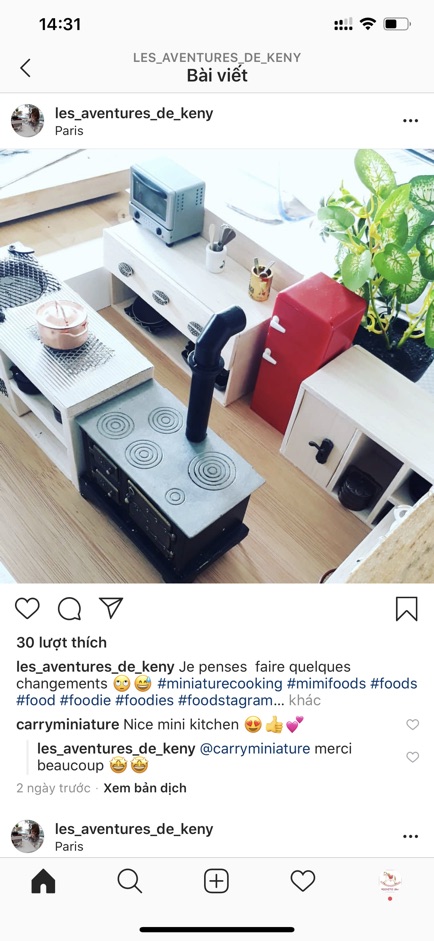 Bếp nến - Bếp sắt size to mini cho nhà búp bê - Miniature cooking