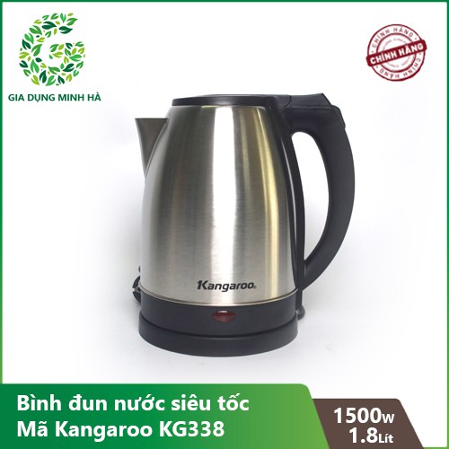 Bình đun siêu tốc Kangaroo KG338 - 1.8L Bảo hành chính hãng