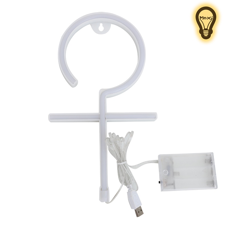【Tặng MÓC TREO 】Đèn LED chữ neon hình KÝ HIỆU NAM NỮ trang trí DECOR phòng ngủ , quán ( HỘP PIN + USB) MOXI.