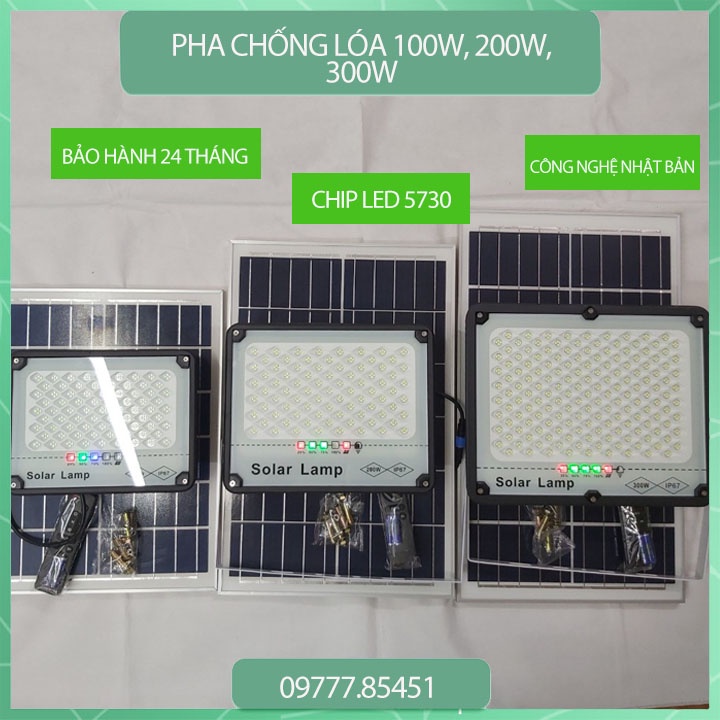 Đèn Năng Lượng Mặt Trời Chống Lóa, Chống Chói  100W, 200W, 300W