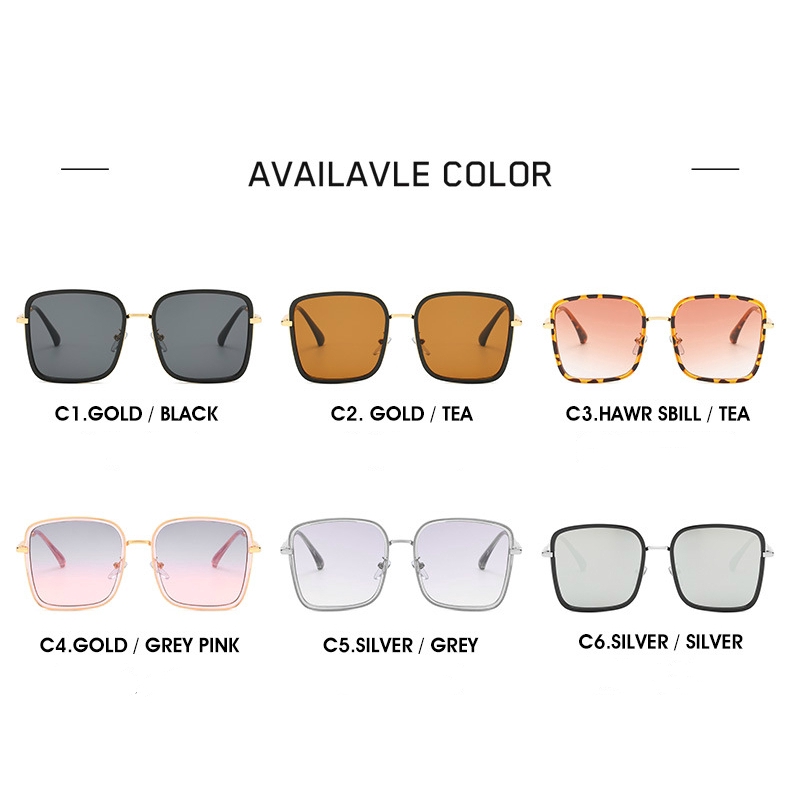 Kính mát thời trang gọng kim loại lớn cổ điển cho nam nữ