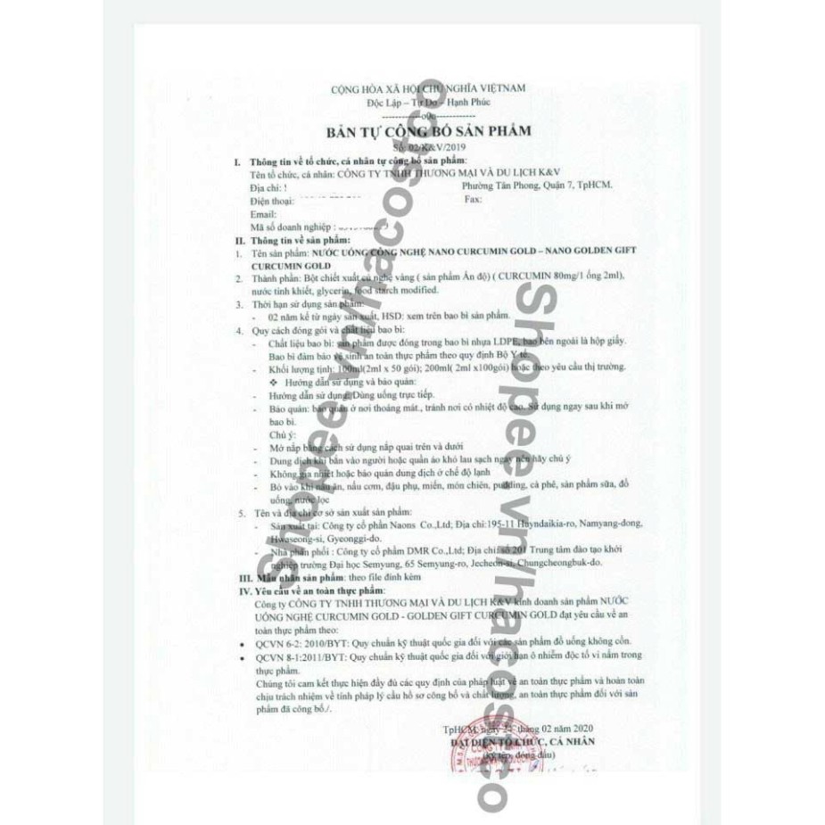 M5 BGF Nước Uống kỹ thuật Nano Curcumin Gold - Nano Golden Gift Curcumin Gold 50 ống - 100ml 21 M5