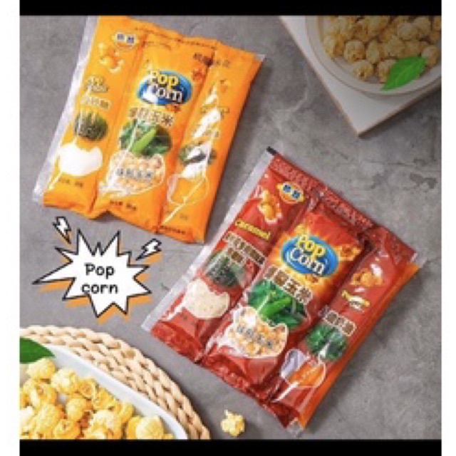 Bắp Rang Bơ 3in1 Set Ngô Nổ Bắp Nổ Tự Làm Bỏng Ngô Đồ Ăn Vặt Vị Caramel Bơ Chocolate tiện lợi dễ làm