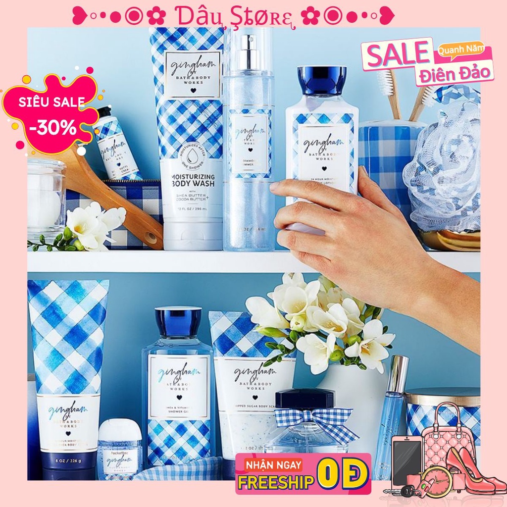 Xịt thơm Có nhũ Bath and Body Works -  GINGHAM (10ml/30ml/50ml/100ml) | Thế Giới Skin Care