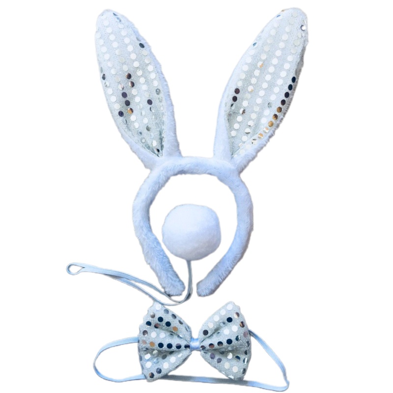 Bộ 3 Băng Đô Tai Thỏ Hoạt Hình Dùng Hóa Trang