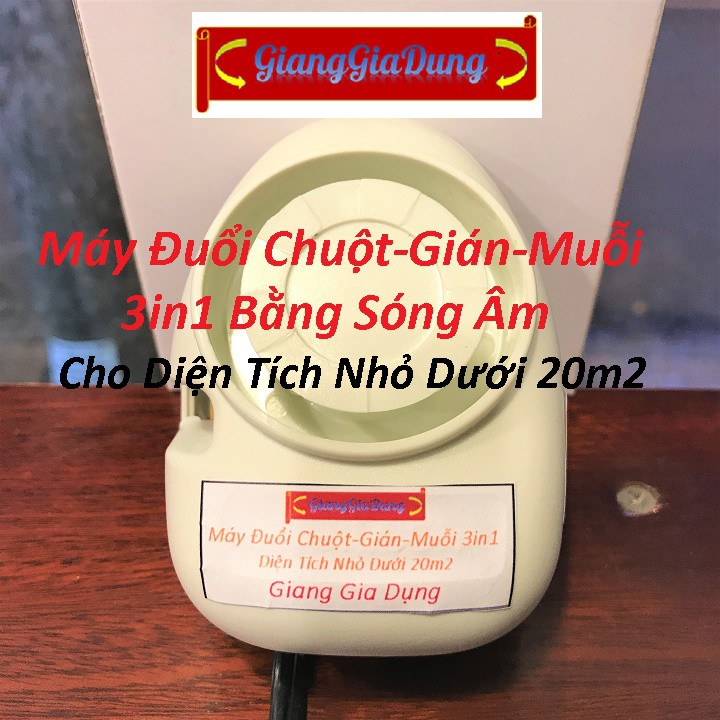 Thiết Bị Đuổi Chuột Gián Muỗi 3in1 Diện Tích Nhỏ 20m2 Bằng Sóng Siêu Âm