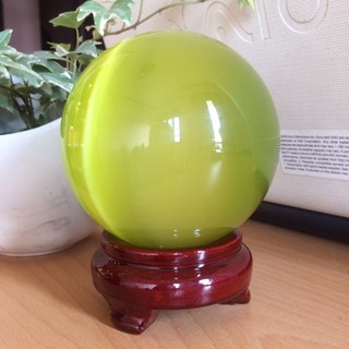 QUẢ CẦU PHONG THỦY ĐÁ MẮT MÈO VÀNG