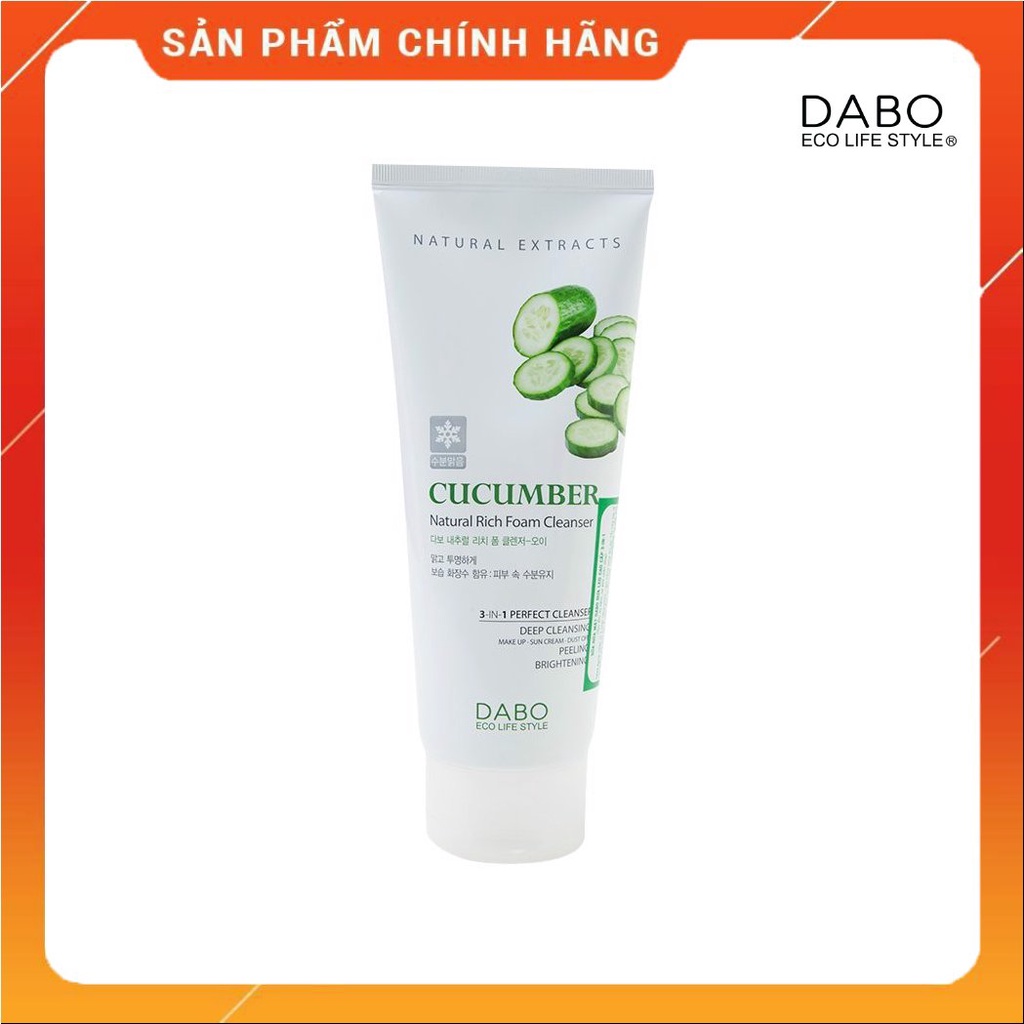 [CHÍNH HÃNG] SỮA RỬA MẶT DABO DƯA LEO CAO CẤP 180ML