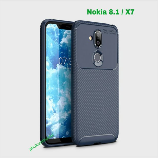 Ốp lưng Nokia 8.1 / Nokia X7 chống sốc Rằn Ri hiệu Auto Focus chống mồ hôi vân tay siêu bền