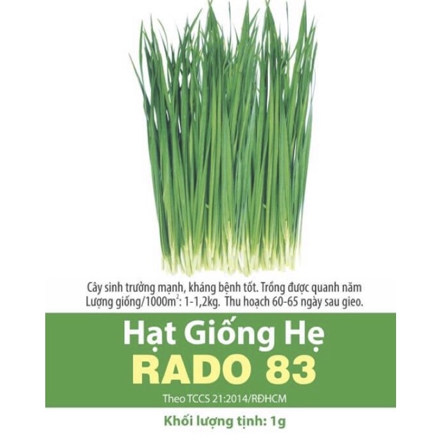 Hạt giống hẹ lá Rado 83