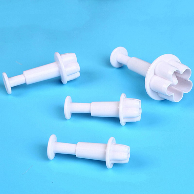 Set 4 Khuôn Cắt Bánh Quy Tạo Hình Hoa 3d Độc Đáo Tiện Dụng
