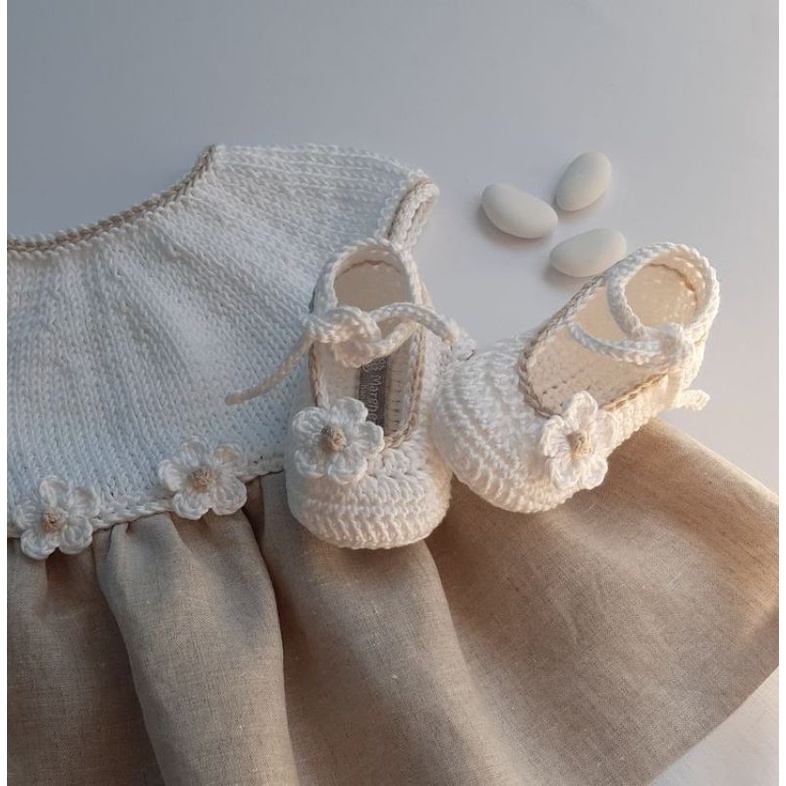 Giày búp bê len Handmade -  Giày hoa bánh bèo