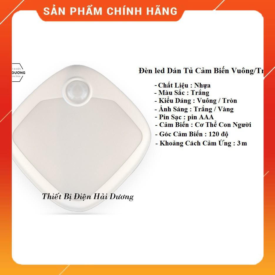 Đèn Led Dán Tủ Thông Minh Tự Động Chiếu Sáng Vuông(G8) /Tròn(G9) - Cảm Ứng Chuyển Động