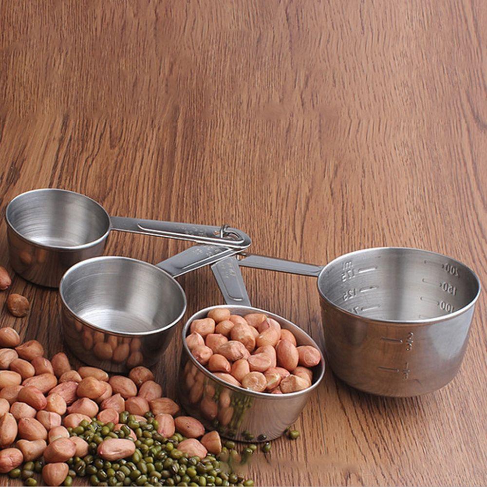 Set 4 Cốc Đo Lường Bằng Thép Không Gỉ Chất Lượng Cao