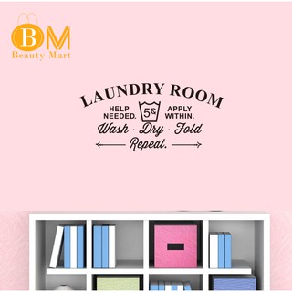 Decal dán tường chữ Laundry