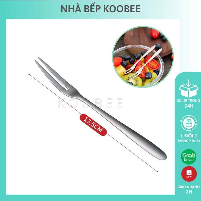 Dĩa Hoa Quả Cao Cấp KooBee - Nĩa Xiên Trái Cây Tráng Miệng Chất Liệu Inox Sáng Bóng Bền Đẹp (DC04)