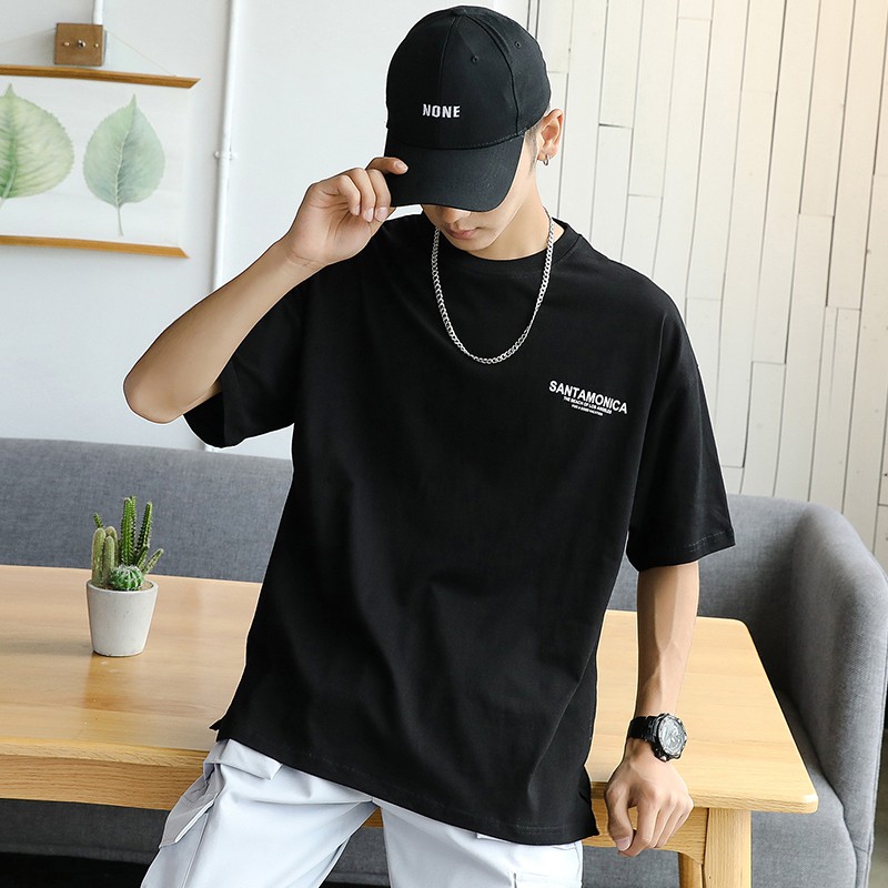 Áo Thun Ngắn Tay Form Rộng Phong Cách Năng Động Trẻ Trung Dành Cho Nam