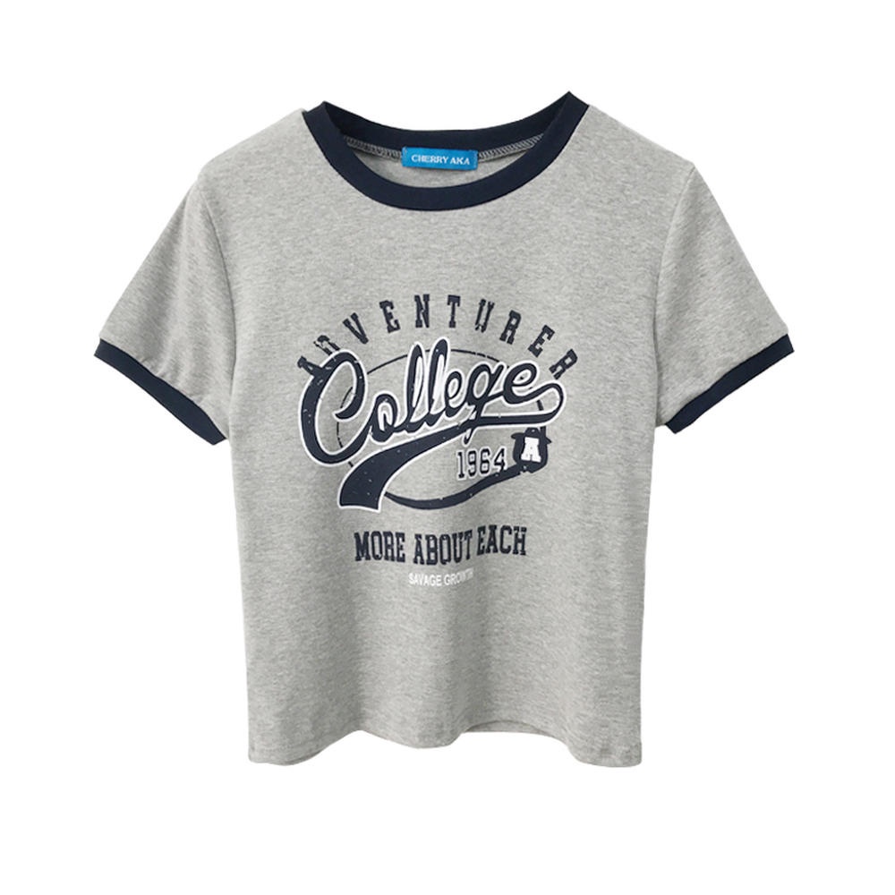 Áo Thun Tay Ngắn Dáng Ôm In Chữ Phong Cách Cổ Điển Thời Trang Mới 49810