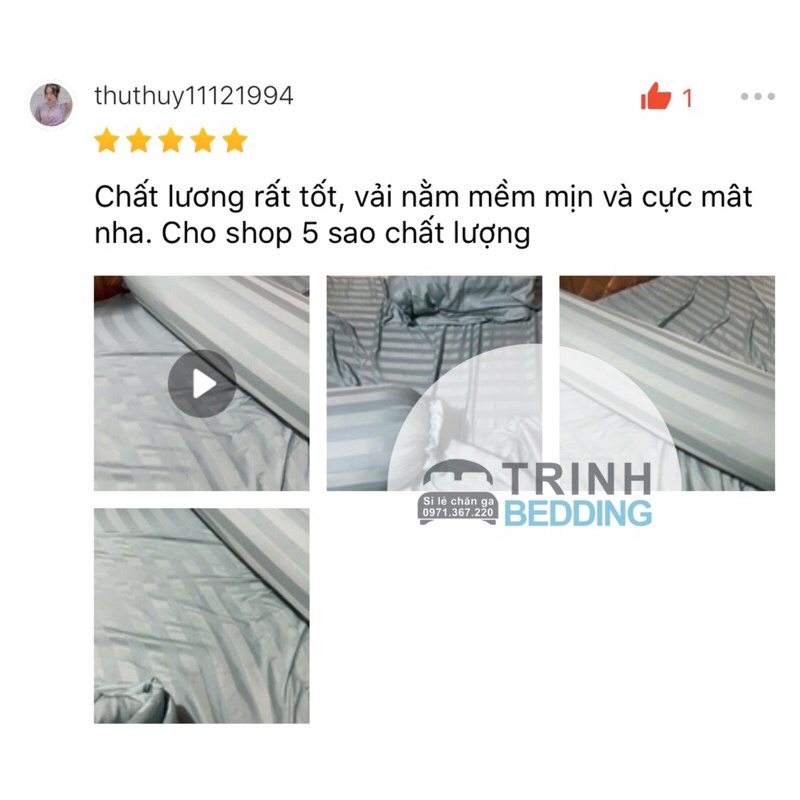 BỘ Ga cotton Sọc cao cấp 3 món ( tặng 1 ôm)