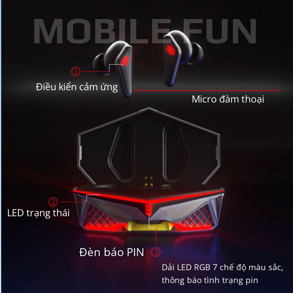 Tai nghe K98 chơi Game kết nối bluetooth V5.2, Tai nghe độ trễ thấp dành cho Game thủ chuyên nghiệp