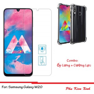Samsung Galaxy M20 Ốp Lưng Silicon Chống Sôc + Kính Cường Lực Trong Giá Rẻ
