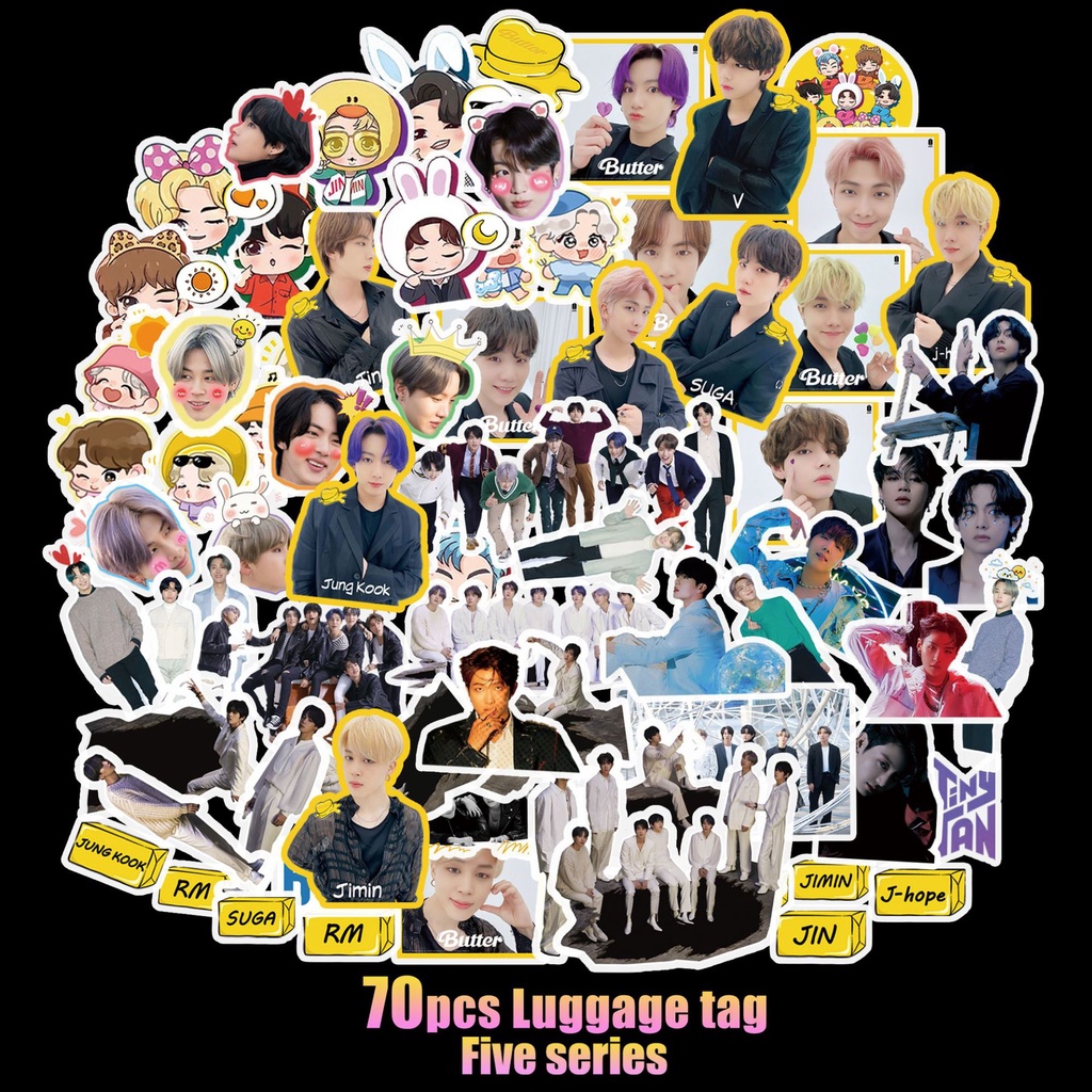 Bộ Sưu Tập Sticker Hoạ Tiết BTS Dễ Thương Xinh Xắn