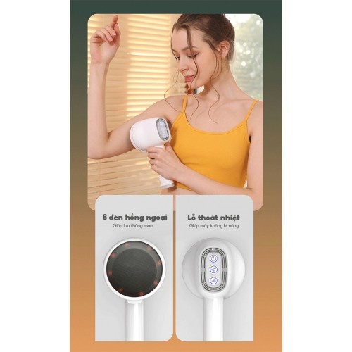 Máy massage cầm tay dùng pin Puli PL-668DC - 8 đầu, mát xa giảm mỡ bụng và thư giãn toàn thân | OKbuy