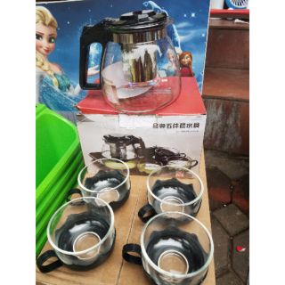 Bộ bình lọc trà kèm 4 cốc
