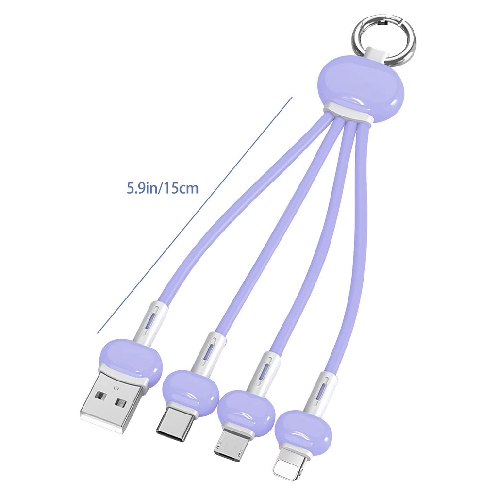 Dây Cáp Sạc Nhanh Micro USB Type C 3 Trong 1 5V 3.4A Cho Điện Thoại Thông Minh