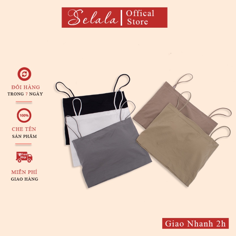 Áo 2 Dây Croptop Selala Sợi Bún Chất Cotton Co Giãn Đệm Ngực Co Giãn Siêu Thoải Mái 2S14 | BigBuy360 - bigbuy360.vn