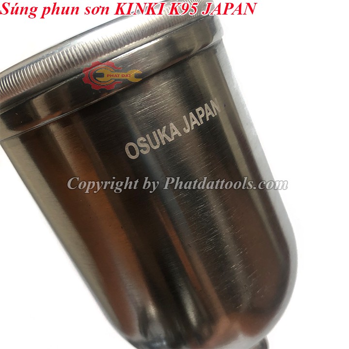 Súng phun sơn KINKI K95 Hàng Cao Cấp Thương Hiệu Nhật Bản Làm Bằng Thép Cao Cấp Chống Gỉ Dung Tích 400ml lỗ phun 1.5mm