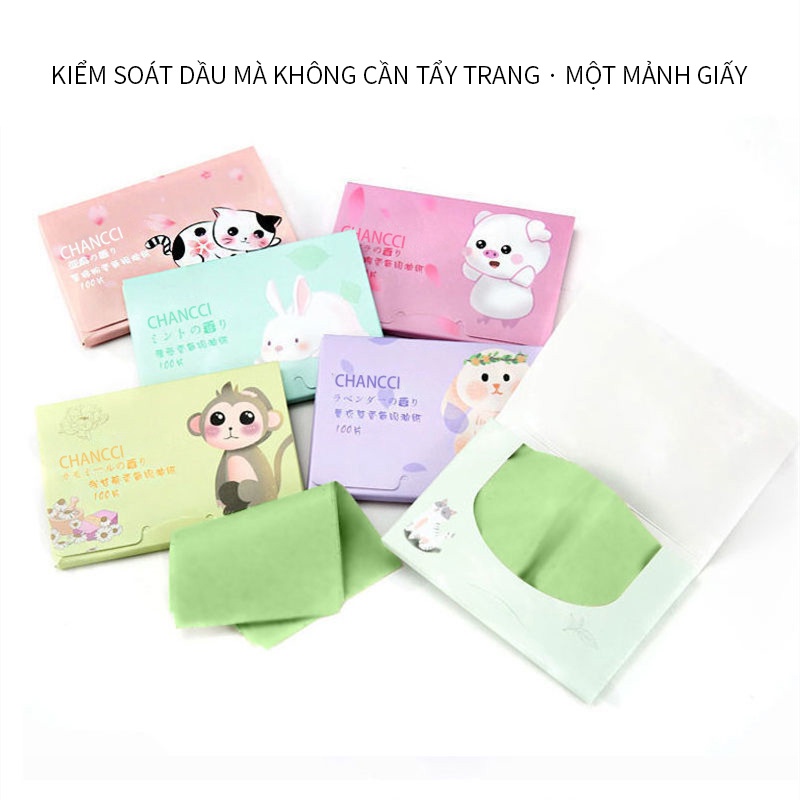 Bộ 100 Tờ Giấy Thấm Dầu Vệ Sinh Dầu Nhờn Thừa Trên Da Mặt-URBXYZ