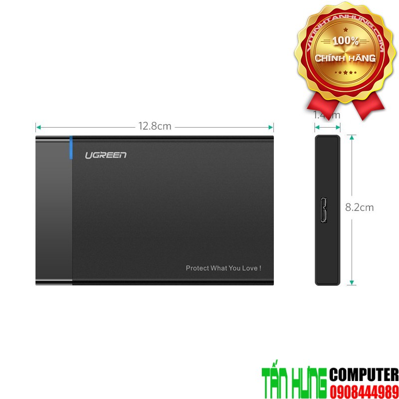 BOX 2.5" SATA HDD USB 3.0 UGREEN 30848 US221 Cao Cấp màu đen | BigBuy360 - bigbuy360.vn
