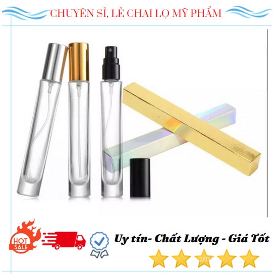 Chai Chiết Nước Hoa Thủy Tinh Thân Tròn Cao 10ml