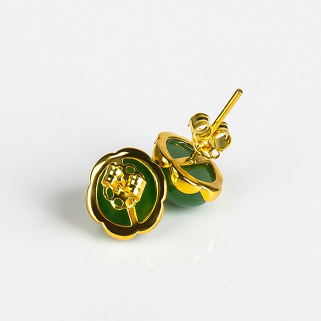 Vnox Bông Tai Đinh Tán Đính Đá Tròn Màu Xanh Lá 18k Dành Cho Nữ