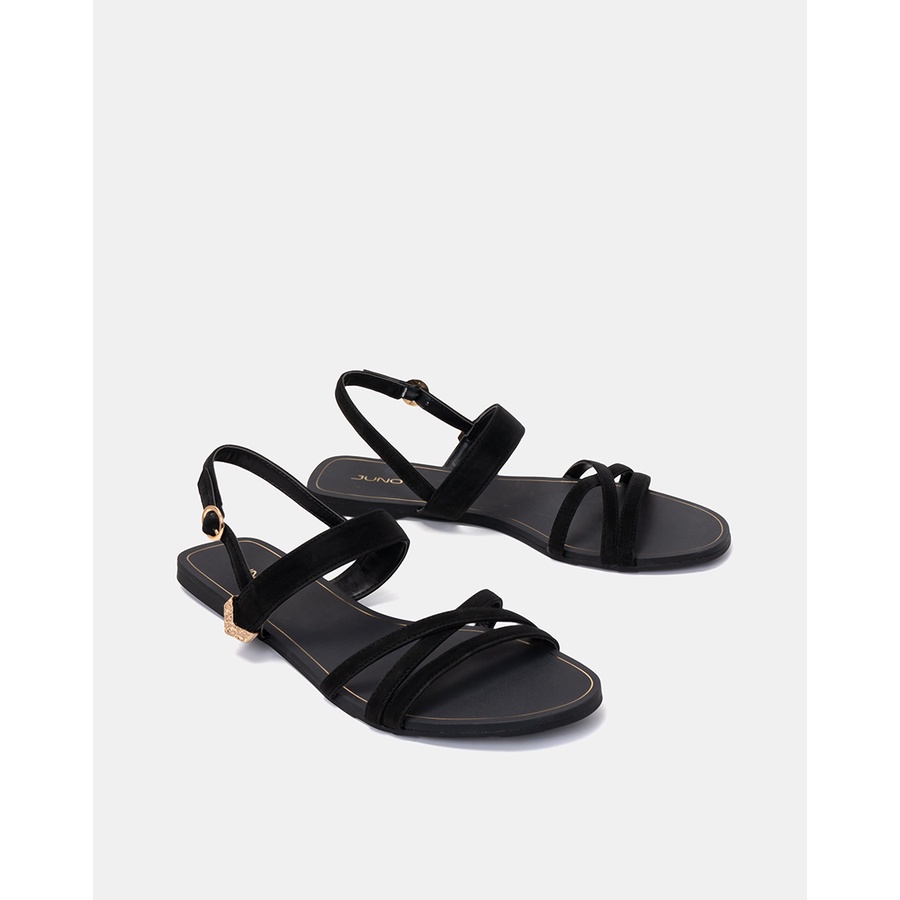 Giày Sandal 1cm Nữ Thời Trang JUNO Bệt Gắn Khoá Trang Trí SD01113