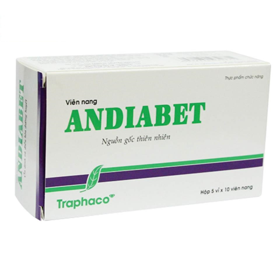 ANDIABET – Hỗ trợ ngăn ngừa biến chứng bệnh tiểu đường, giúp ổn định điều hoà đường huyết (50 viên)