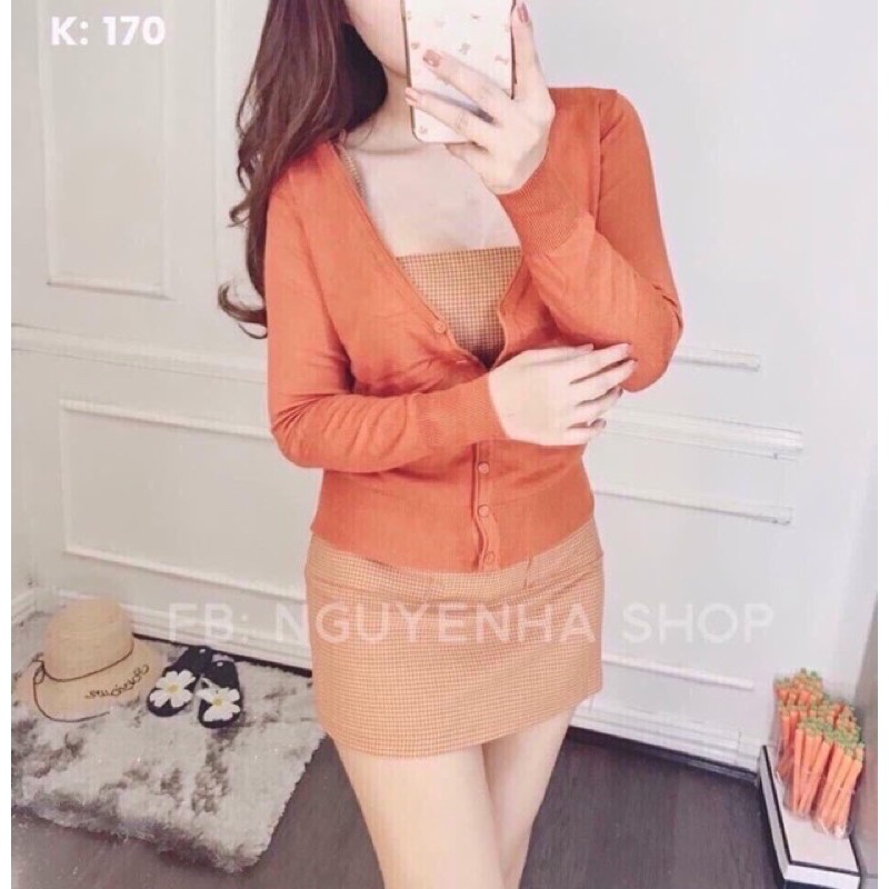 Áo khoác len nút bọc cổ tim hàng nhập chuẩn đẹp!