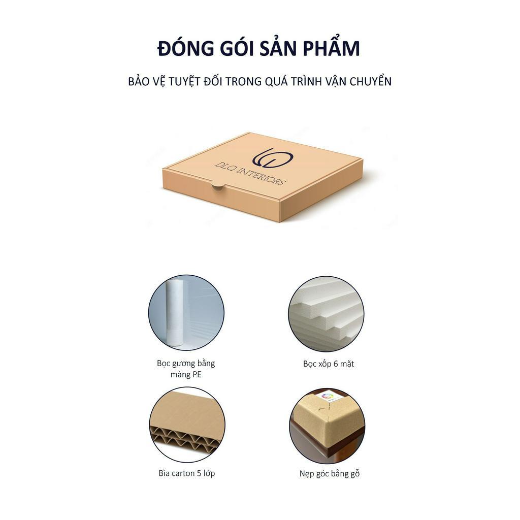 Gương Trang Điểm Tròn Khuyết Có Led Cảm Ứng Cao Cấp DLQ INTERIORS Bảo Hành 5 năm