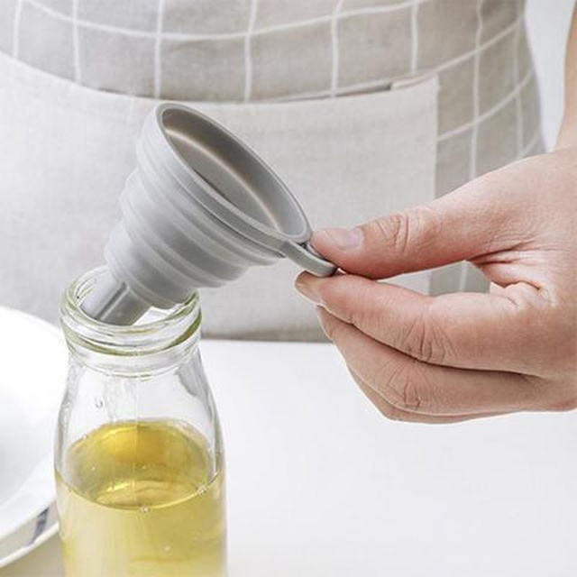 Phễu thu gọn silicone mini đa chức năng cho nhà bếp