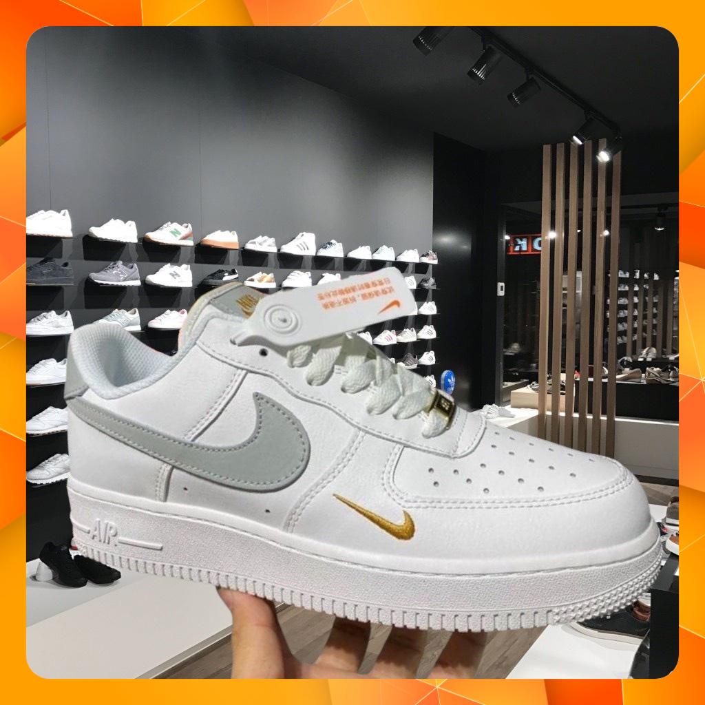 Giày thể thao AF1 trắng Vệt Xám, Giày Air Focer 1 vệt xám móc vàng Đủ Size 36-43